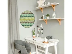 Banjado Pinnwände^Magnettafel Rund Größe 47cm Magnetwand Schwarz Aus Metall Magnetpinnwand Pinnwand Motiv Vier Farben Grün