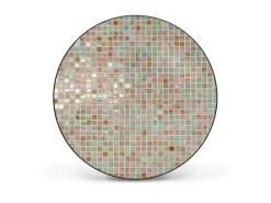 Banjado Pinnwände^Magnettafel Rund Größe 47cm Magnetwand Schwarz Aus Metall Magnetpinnwand Pinnwand Motiv Grüne Fliesen