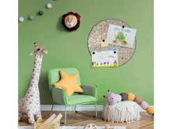 Banjado Pinnwände^Magnettafel Rund Größe 47cm Magnetwand Schwarz Aus Metall Magnetpinnwand Pinnwand Motiv Grüne Fliesen