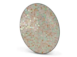 Banjado Pinnwände^Magnettafel Rund Größe 47cm Magnetwand Schwarz Aus Metall Magnetpinnwand Pinnwand Motiv Grüne Fliesen