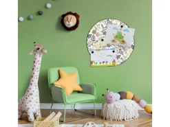 Banjado Pinnwände^Magnettafel Rund Größe 47cm Magnetwand Schwarz Aus Metall Magnetpinnwand Pinnwand Motiv Florale Tapete