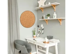 Banjado Magnettafel Rund Größe 47cm Magnetwand Schwarz Aus Metall Magnetpinnwand Pinnwand Motiv Kork