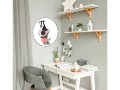 Banjado Magnettafel Rund Größe 47cm Magnetwand Schwarz Aus Metall Magnetpinnwand Pinnwand Motiv Comic-Hund