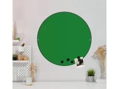Banjado Pinnwände^Magnettafel Rund Größe 47cm Magnetwand Schwarz Aus Metall Magnetpinnwand Pinnwand Motiv Grün