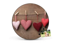 Banjado Magnettafel Rund Größe 47cm Magnetwand Schwarz Aus Metall Magnetpinnwand Pinnwand Motiv Herzen