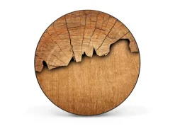 Banjado Magnettafel Rund Größe 47cm Magnetwand Schwarz Aus Metall Magnetpinnwand Pinnwand Motiv Holz