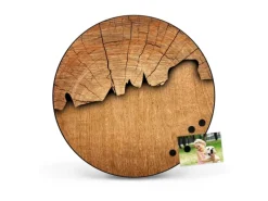 Banjado Magnettafel Rund Größe 47cm Magnetwand Schwarz Aus Metall Magnetpinnwand Pinnwand Motiv Holz