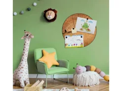 Banjado Magnettafel Rund Größe 47cm Magnetwand Schwarz Aus Metall Magnetpinnwand Pinnwand Motiv Holz