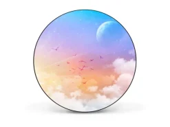 Banjado Magnettafel Rund Größe 47cm Magnetwand Schwarz Aus Metall Magnetpinnwand Pinnwand Motiv Vögel Am Himmel