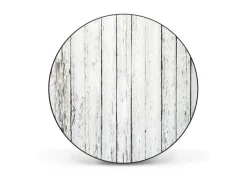 Banjado Pinnwände^Magnettafel Rund Größe 47cm Magnetwand Schwarz Aus Metall Magnetpinnwand Pinnwand Motiv Weißer Bretterzaun