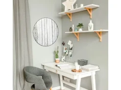 Banjado Pinnwände^Magnettafel Rund Größe 47cm Magnetwand Schwarz Aus Metall Magnetpinnwand Pinnwand Motiv Weißer Bretterzaun