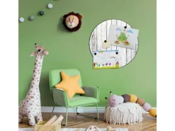 Banjado Pinnwände^Magnettafel Rund Größe 47cm Magnetwand Schwarz Aus Metall Magnetpinnwand Pinnwand Motiv Weißer Bretterzaun