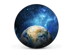 Banjado Magnettafel Rund Größe 47cm Magnetwand Schwarz Aus Metall Magnetpinnwand Pinnwand Motiv Erdkugel