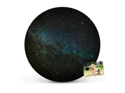 Banjado Magnettafel Rund Größe 47cm Magnetwand Schwarz Aus Metall Magnetpinnwand Pinnwand Motiv Nachthimmel