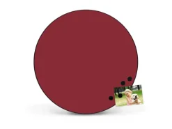 Banjado Magnettafel Rund Größe 47cm Magnetwand Schwarz Aus Metall Magnetpinnwand Pinnwand Motiv Burgund