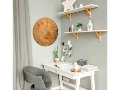 Banjado Pinnwände^Magnettafel Rund Größe 47cm Magnetwand Schwarz Aus Metall Magnetpinnwand Pinnwand Motiv Blumen Antik