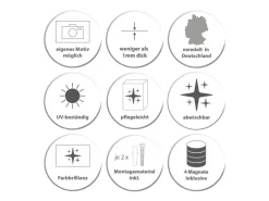Banjado Magnettafel Rund Größe 47cm Magnetwand Schwarz Aus Metall Magnetpinnwand Pinnwand Motiv Punkte Im Focus