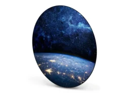 Banjado Magnettafel Rund Größe 47cm Magnetwand Schwarz Aus Metall Magnetpinnwand Pinnwand Motiv Galaxie