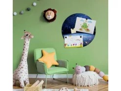 Banjado Magnettafel Rund Größe 47cm Magnetwand Schwarz Aus Metall Magnetpinnwand Pinnwand Motiv Galaxie