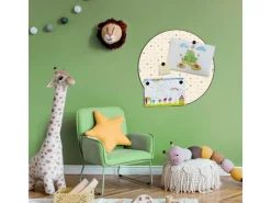 Banjado Wanddekoration|Pinnwände^Magnettafel Rund Größe 47cm Magnetwand Schwarz Aus Metall Magnetpinnwand Pinnwand Motiv Herzen Bunt