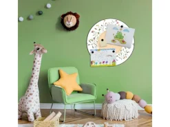 Banjado Pinnwände^Magnettafel Rund Größe 47cm Magnetwand Schwarz Aus Metall Magnetpinnwand Pinnwand Motiv Hibiskus Kreis