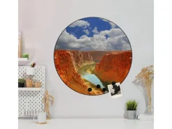 Banjado Magnettafel Rund Größe 47cm Magnetwand Schwarz Aus Metall Magnetpinnwand Pinnwand Motiv Grand Canyon