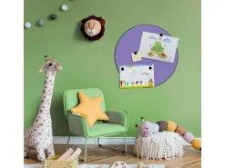 Banjado Pinnwände^Magnettafel Rund Größe 47cm Magnetwand Schwarz Aus Metall Magnetpinnwand Pinnwand Motiv Lavendel