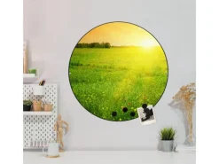 Banjado Pinnwände^Magnettafel Rund Größe 47cm Magnetwand Schwarz Aus Metall Magnetpinnwand Pinnwand Motiv Guten Morgen 2