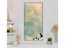 Banjado Pinnwände^Magnettafel 37x78cm Magnetwand Schwarz Aus Metall Magnetpinnwand Pinnwand Inkl. 4 Magnete Motiv Patina Grün