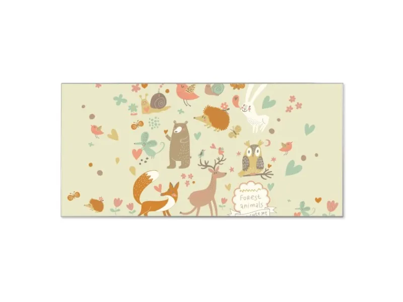 Banjado Pinnwände^Magnettafel 78x37cm Magnetwand Silber Aus Metall Magnetpinnwand Pinnwand Inkl. 4 Magnete Motiv Waldtiere