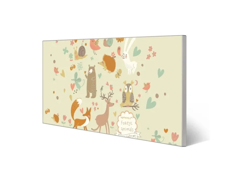 Banjado Pinnwände^Magnettafel 78x37cm Magnetwand Silber Aus Metall Magnetpinnwand Pinnwand Inkl. 4 Magnete Motiv Waldtiere