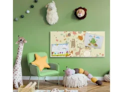 Banjado Pinnwände^Magnettafel 78x37cm Magnetwand Silber Aus Metall Magnetpinnwand Pinnwand Inkl. 4 Magnete Motiv Waldtiere