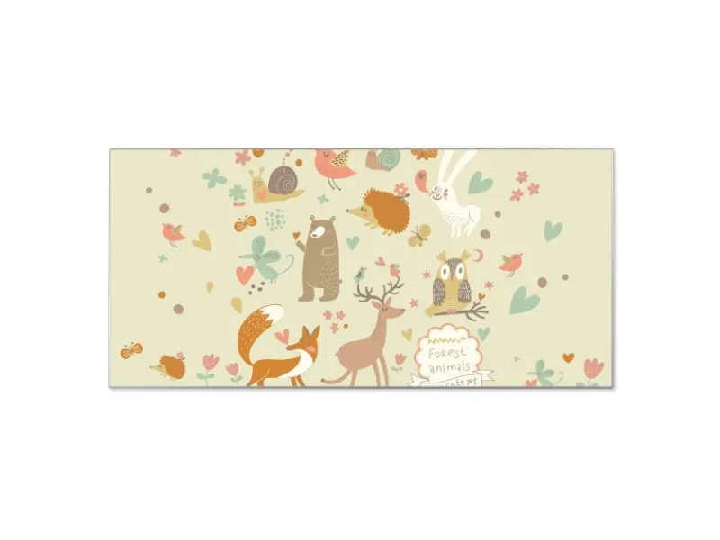 Banjado Pinnwände^Magnettafel 78x37cm Magnetwand Silber Aus Metall Magnetpinnwand Pinnwand Inkl. 4 Magnete Motiv Waldtiere