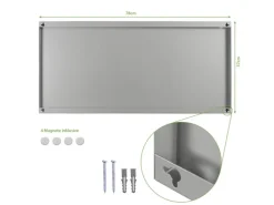 Banjado Pinnwände^Magnettafel 78x37cm Magnetwand Silber Aus Metall Magnetpinnwand Pinnwand Inkl. 4 Magnete Motiv Waldtiere