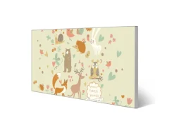 Banjado Pinnwände^Magnettafel 78x37cm Magnetwand Silber Aus Metall Magnetpinnwand Pinnwand Inkl. 4 Magnete Motiv Waldtiere