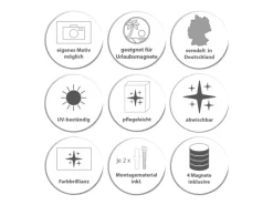 Banjado Pinnwände^Magnettafel 50x50cm Magnetwand Weiß Aus Metall Magnetpinnwand Pinnwand Inkl. 4 Magnete Motiv Wilde Pferde
