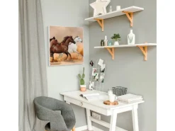 Banjado Pinnwände^Magnettafel 50x50cm Magnetwand Weiß Aus Metall Magnetpinnwand Pinnwand Inkl. 4 Magnete Motiv Wilde Pferde