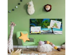 Banjado Pinnwände^Magnettafel 78x37cm Magnetwand Silber Aus Metall Magnetpinnwand Pinnwand Inkl. 4 Magnete Motiv Strand