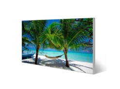 Banjado Pinnwände^Magnettafel 78x37cm Magnetwand Silber Aus Metall Magnetpinnwand Pinnwand Inkl. 4 Magnete Motiv Strand