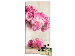 Banjado Pinnwände^Magnettafel 37x78cm Magnetwand Schwarz Aus Metall Magnetpinnwand Pinnwand Inkl. 4 Magnete Motiv Pfingstrose