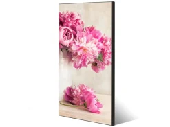 Banjado Pinnwände^Magnettafel 37x78cm Magnetwand Schwarz Aus Metall Magnetpinnwand Pinnwand Inkl. 4 Magnete Motiv Pfingstrose