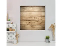 Banjado Magnettafel 50x50cm Magnetwand Weiß Aus Metall Magnetpinnwand Pinnwand Inkl. 4 Magnete Motiv Holzplanken