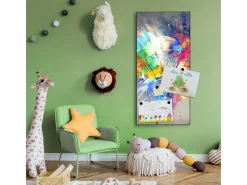 Banjado Pinnwände^Magnettafel 37x78cm Magnetwand Schwarz Aus Metall Magnetpinnwand Pinnwand Inkl. 4 Magnete Motiv Idee