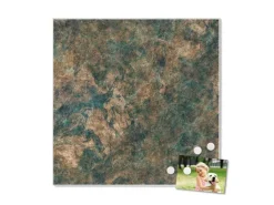 Banjado Pinnwände^Magnettafel 50x50cm Magnetwand Weiß Aus Metall Magnetpinnwand Pinnwand Inkl. 4 Magnete Motiv Kupfer Patina