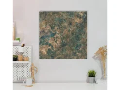 Banjado Pinnwände^Magnettafel 50x50cm Magnetwand Weiß Aus Metall Magnetpinnwand Pinnwand Inkl. 4 Magnete Motiv Kupfer Patina