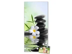 Banjado Magnettafel 37x78cm Magnetwand Silber Aus Metall Magnetpinnwand Pinnwand Inkl. 4 Magnete Motiv Steine & Relax 6