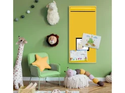 Banjado Pinnwände^Magnettafel 37x78cm Magnetwand Weiß Aus Metall Magnetpinnwand Pinnwand Inkl. 4 Magnete Motiv Briefkasten Gelb