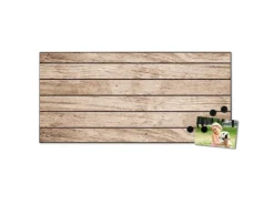 Banjado Magnettafel 78x37cm Magnetwand Schwarz Aus Metall Magnetpinnwand Pinnwand Inkl. 4 Magnete Motiv Blasse Holzlatten