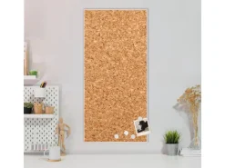 Banjado Pinnwände^Magnettafel 37x78cm Magnetwand Weiß Aus Metall Magnetpinnwand Pinnwand Inkl. 4 Magnete Motiv Kork