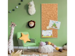 Banjado Pinnwände^Magnettafel 37x78cm Magnetwand Weiß Aus Metall Magnetpinnwand Pinnwand Inkl. 4 Magnete Motiv Kork